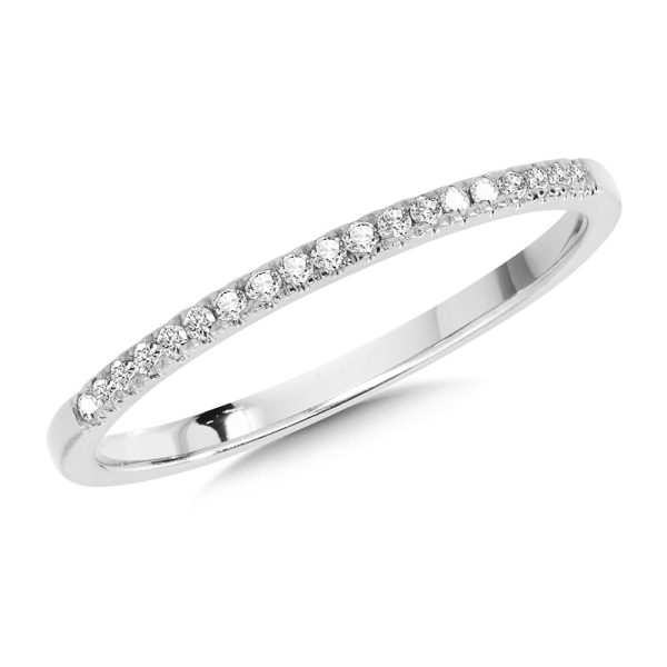 14K White Gold Diamond Stackable Band