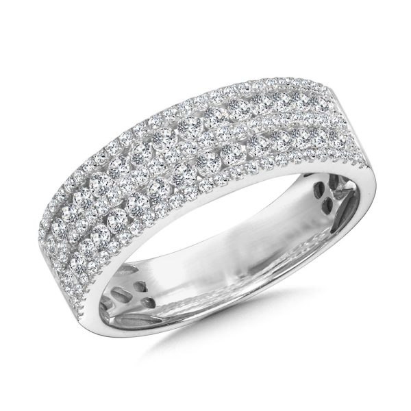 5-Row Pave-Set & Channel-Set Diamond Anniversary Band (3/4 ctw)