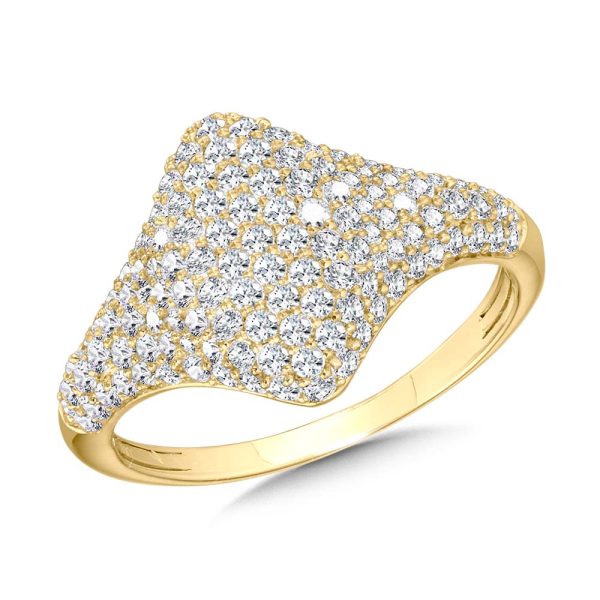 Pave Diamond, Oval-Shaped Signet Ring