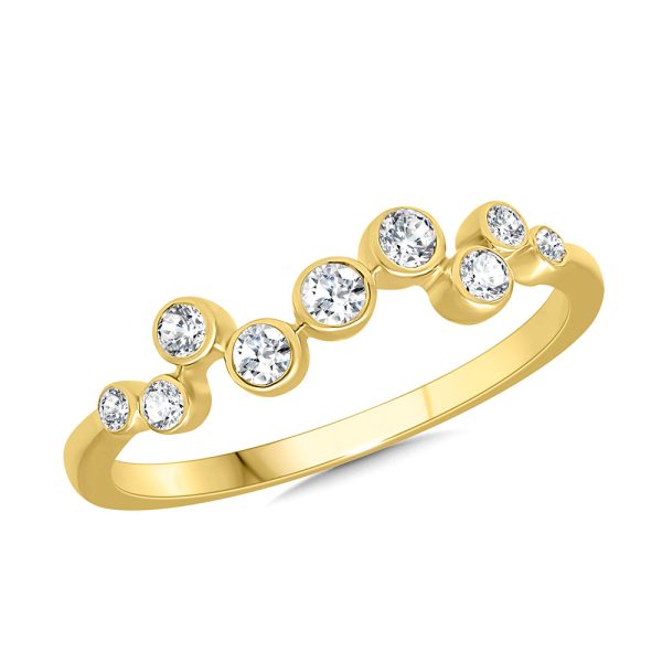 Scattered & Graduating Bezel-Set Diamond Ring