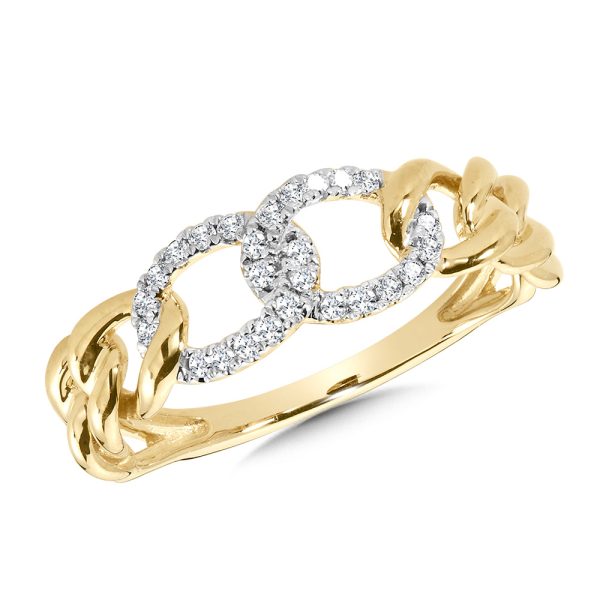 Interlocking Gold & Diamond Link Ring