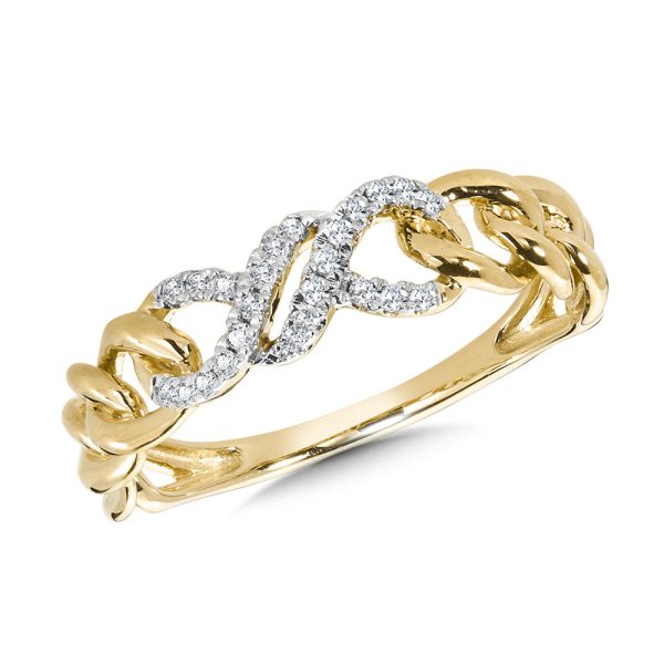 Interlocking Gold & Diamond Link Infinity Ring