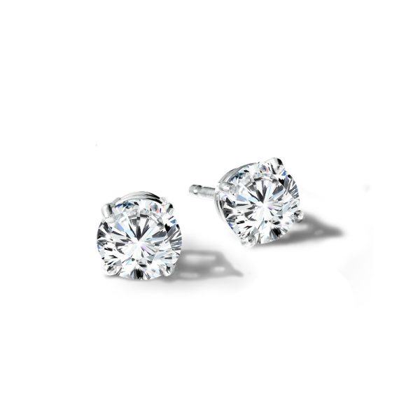 Natural Diamond Solitaire Stud Earrings (3/4 ctw)