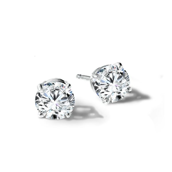 Natural Diamond Solitaire Stud Earrings (1.00 ctw)