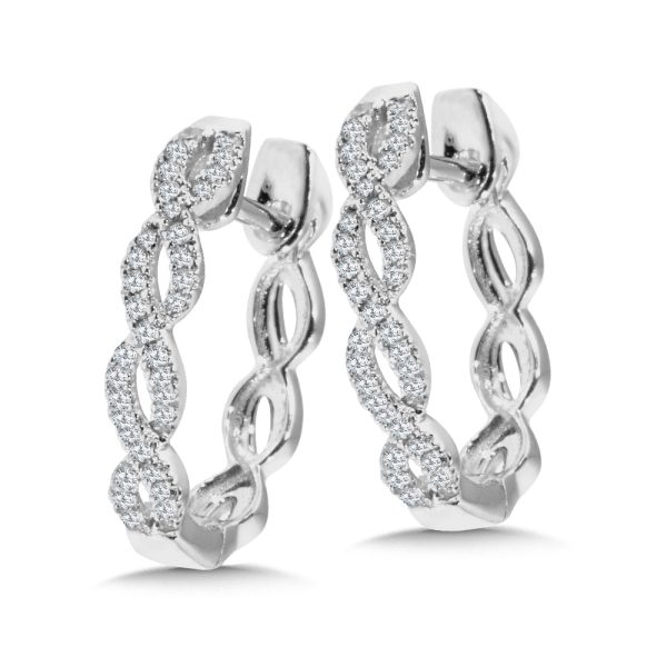 Round Diamond Gratitude Crisscross Hoop Earrings