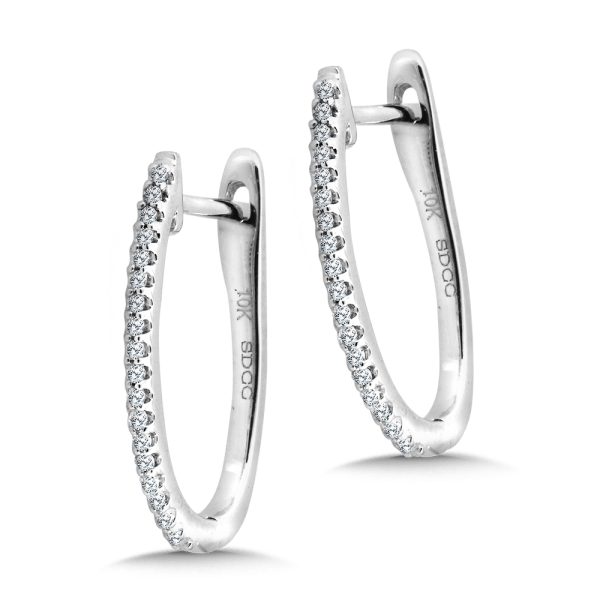 U-Shaped Diamond Hoop Earrings