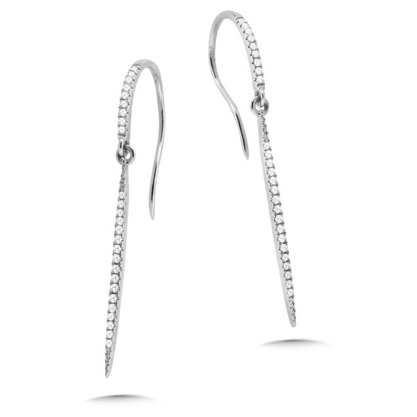 Dangling & Tapered Diamond Bar Earrings