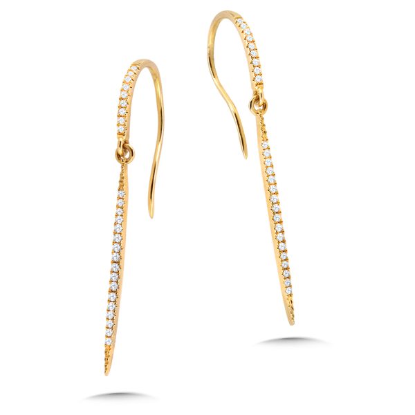 Dangling & Tapered Diamond Bar Earrings