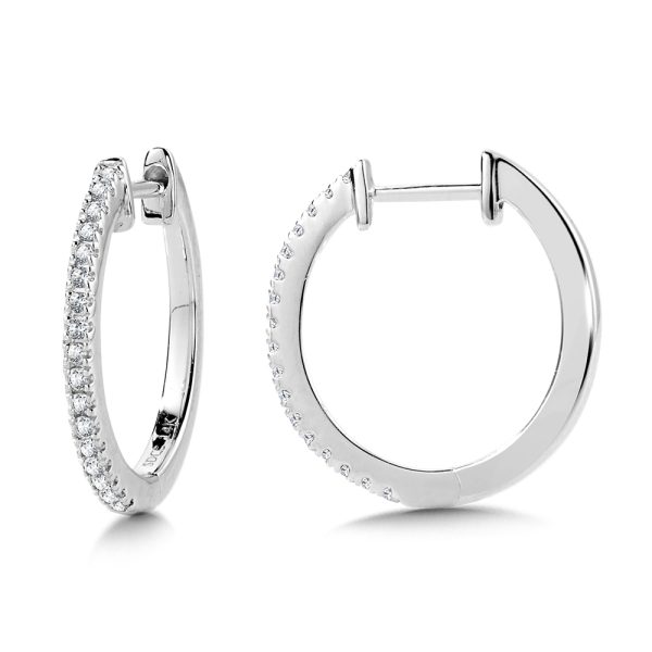 Round Diamond Huggie Hoop Earrings