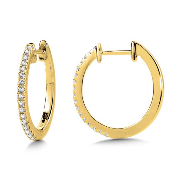 Round Diamond Huggie Hoop Earrings