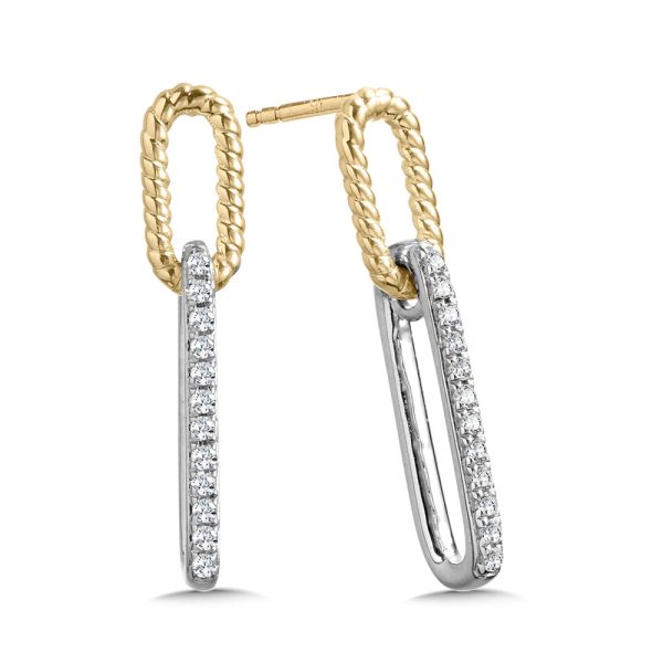 10K Double-Loop Paperclip Diamond Earrings