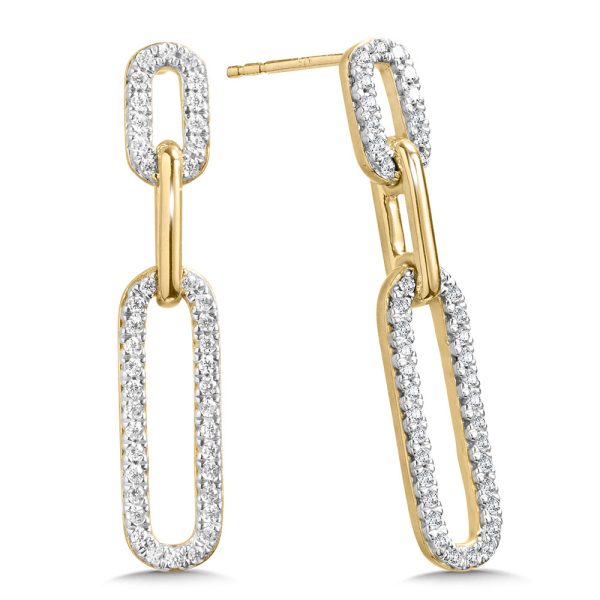 Triple-Loop Paperclip Diamond Earrings