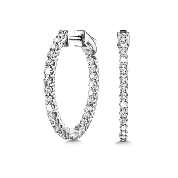 Round In-Out Diamond Hoop Earrings (1.00 ctw)