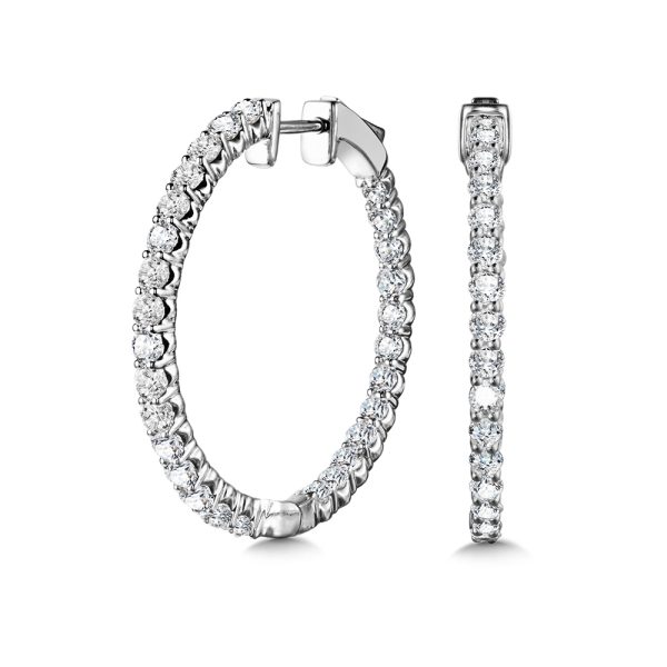 Round In-Out Diamond Hoop Earrings (2.00 ctw)