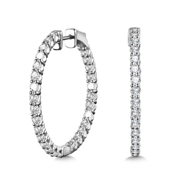 Round In-Out Diamond Hoop Earrings (3.00 ctw)