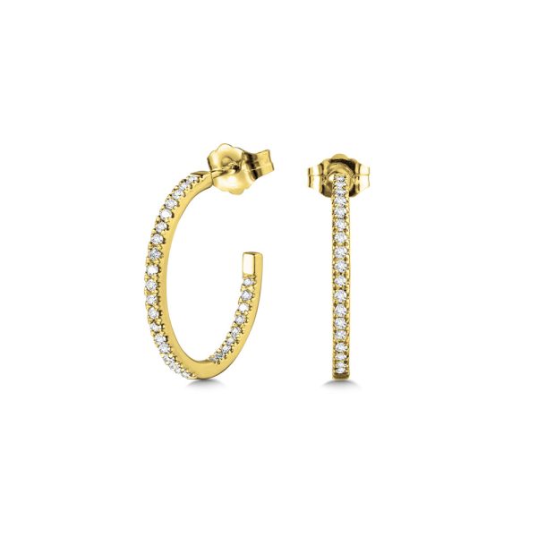 Round C-Shaped Diamond Hoop Earrings (1/4 ctw)