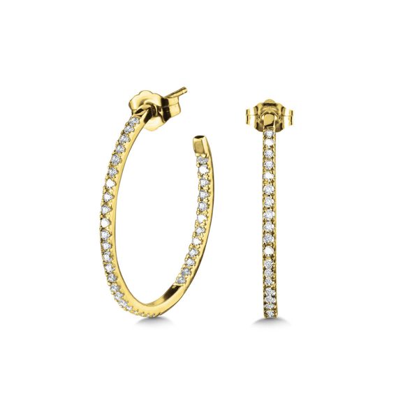 Round C-Shaped Diamond Hoop Earrings (1/2 ctw)