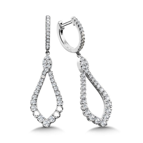 Teardrop Graduating Diamond Love Moments Hinge Hoop Earrings