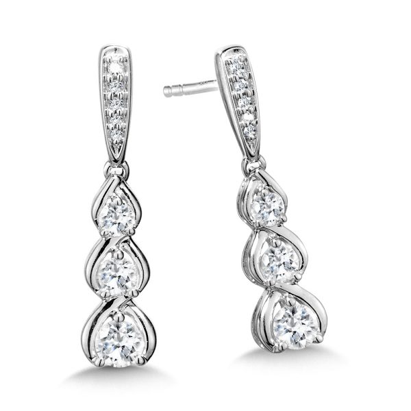 Three-Stone Love Moments Graduating Diamond Earrings