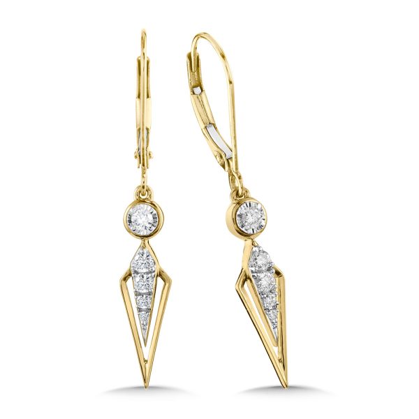 Vintage Dangling Dagger & Graduating Diamond Earring