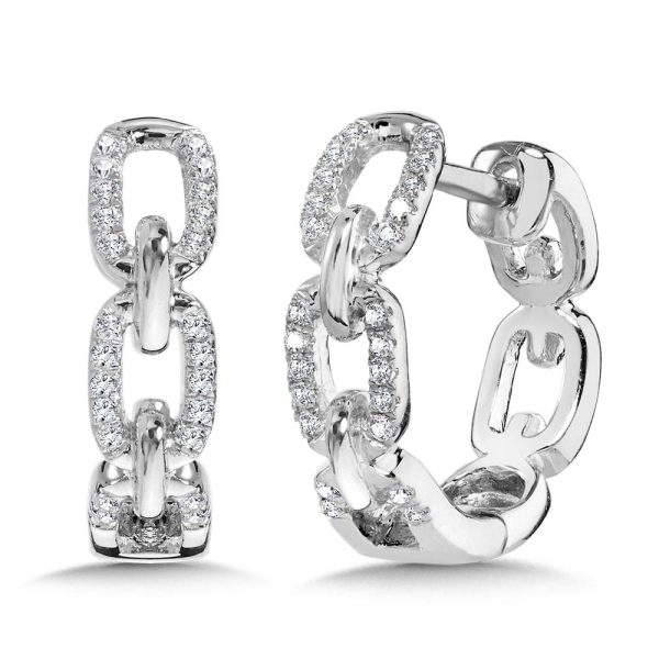 Link-n-Love Diamond Paperclip Hoop Earrings