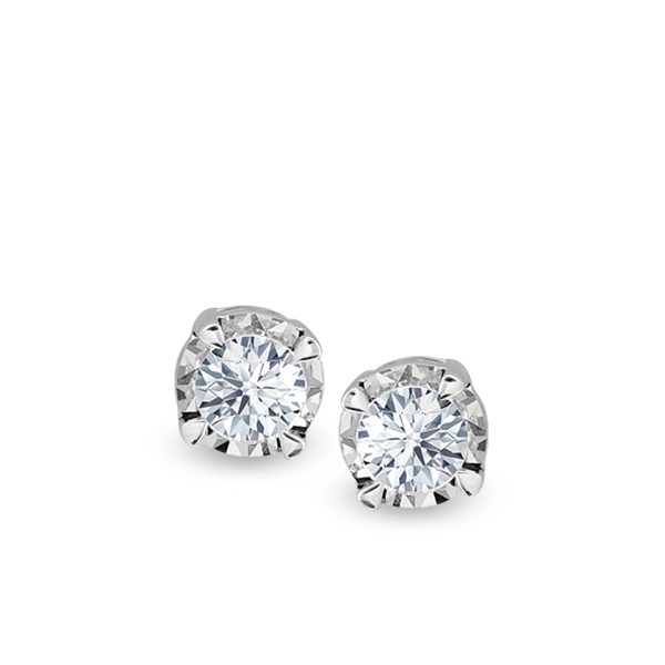 Diamond Star Solitaire Stud Earrings (1/10 ctw)