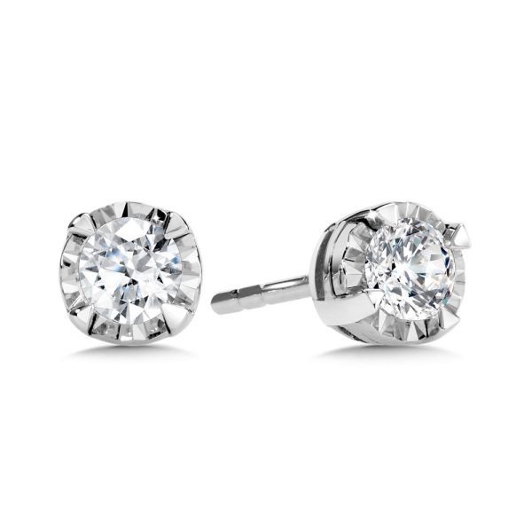 Diamond Star Solitaire Stud Earrings (1/2 ctw)