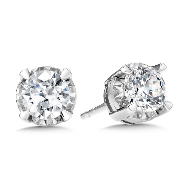 Diamond Star Solitaire Stud Earrings (1.00 ctw)