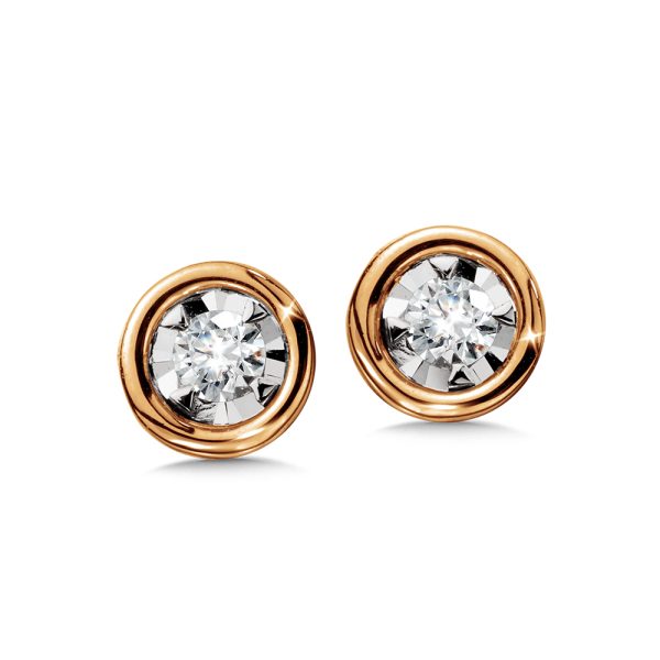 Bezel-Set Diamond Star Solitaire Stud Earrings (1/10 ctw)