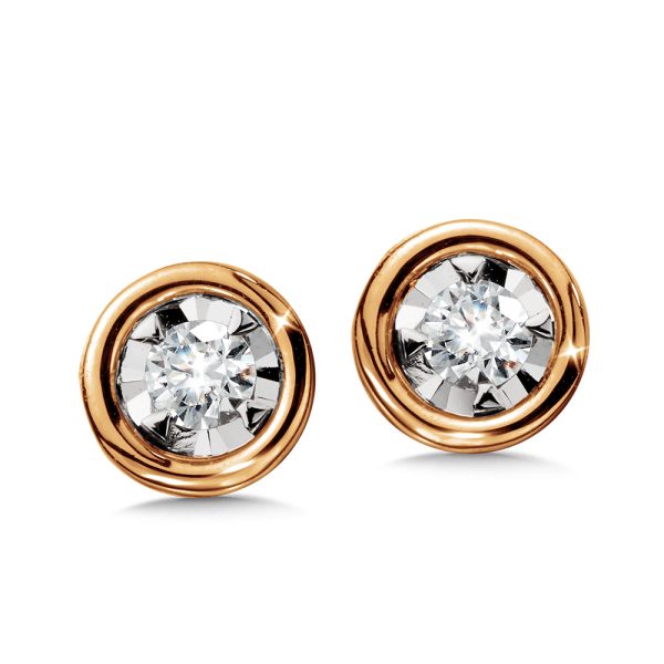 Bezel-Set Diamond Star Solitaire Stud Earrings (1/4 ctw)