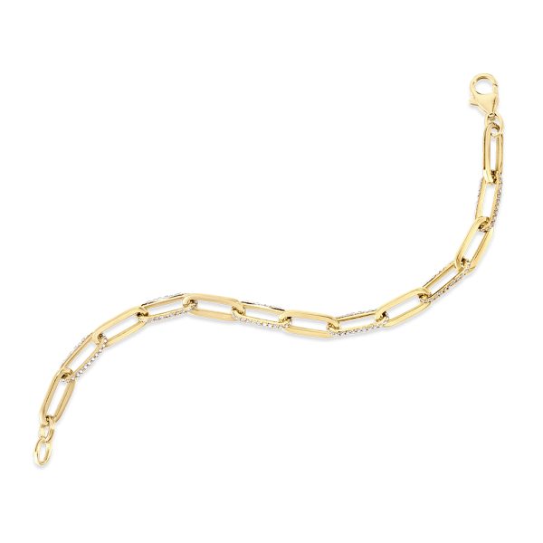 Alternating Diamond Edge Link-n-Love Bracelet