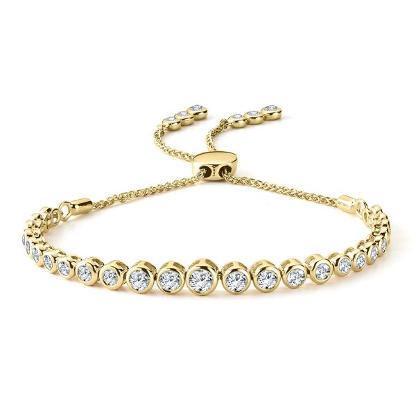 Bezel-Set Graduating Diamond Bolo Bracelet (1-1/2 ctw)