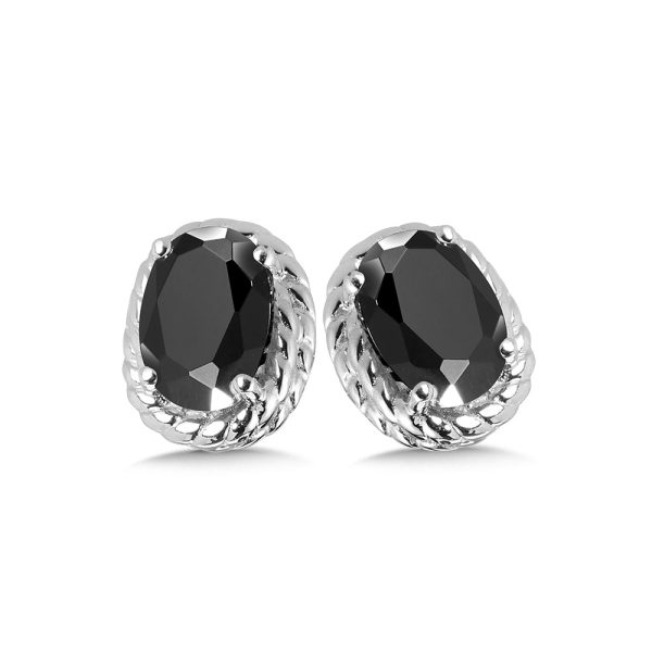 Sterling Silver Onyx Stud Earrings