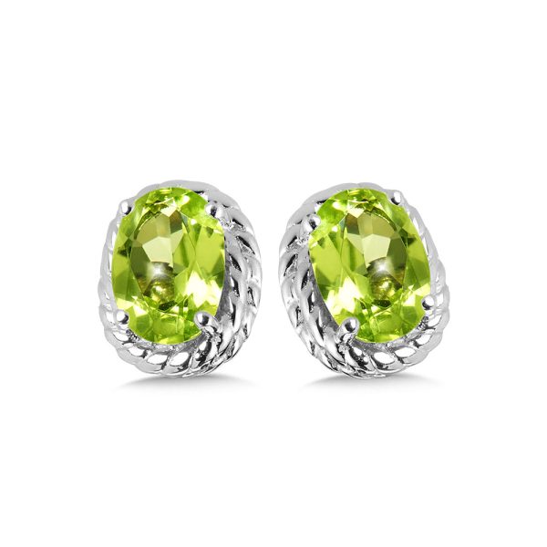 Sterling Silver Peridot Stud Earrings