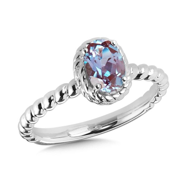 Sterling Silver Created Alexandrite Ring