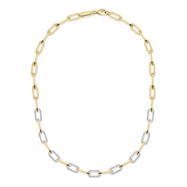 Alternating Flat Diamond Loop Link-n-Love Necklace