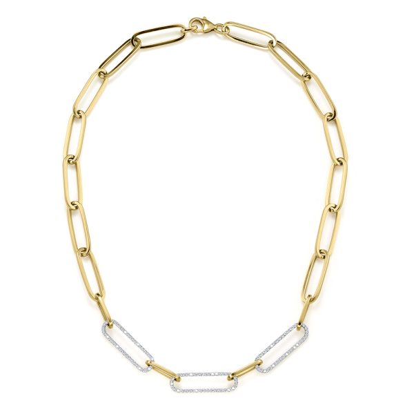 Triple Flat Diamond Loop Link-n-Love Necklace