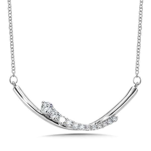 Love Moments Curved Graduating Diamond Bar Pendant