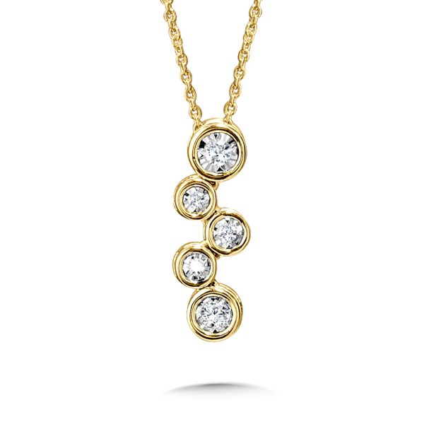 Scattered & Cascading Bezel-Set Diamond Star Pendant