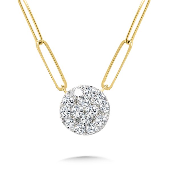 Link-n-Love Round Diamond Cluster Necklace