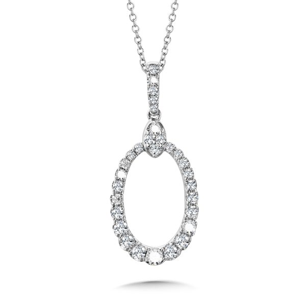 Oval-Shaped Graduating Diamond Love Moments Pendant