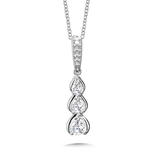 Three-Stone Love Moments Graduating Diamond Pendant