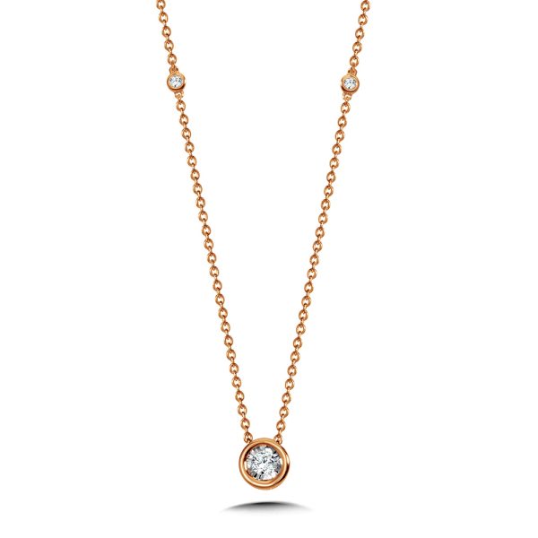 Bezel-Set Diamond Star Solitaire Necklace (1/10 ctw)