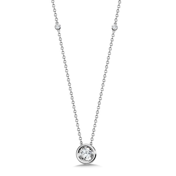 Bezel-Set Diamond Star Solitaire Necklace (1/4 ctw)