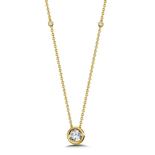 Bezel-Set Diamond Star Solitaire Necklace (1/4 ctw)