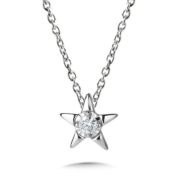 Sterling Silver Diamond Star Pendant