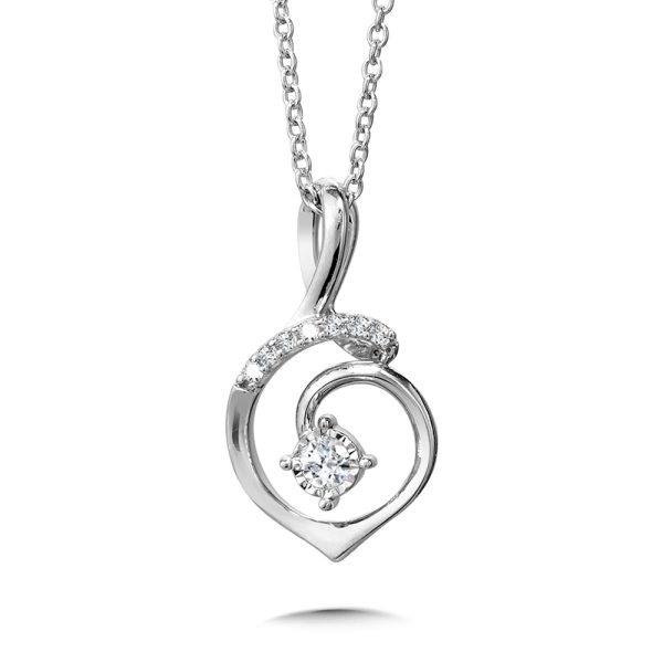 Sterling Silver & Diamond Abstract Teardrop Pendant