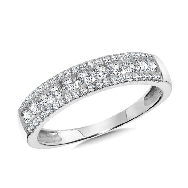 Three-Row Channel-Set Diamond Anniversary Band (1/2 ctw)