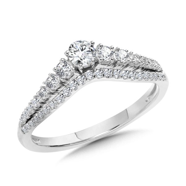 Love Moments Graduating Diamond Chevron Wedding Band