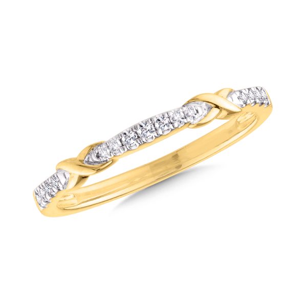 10KT YG DIAMOND STACKABLE RING